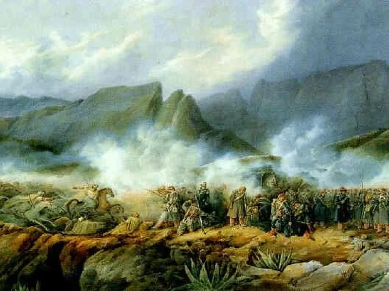 1798-Pierre Letuaire - Attacco dell'emiro Abd el-Kader all'ingresso della gola di Oued Ghazer